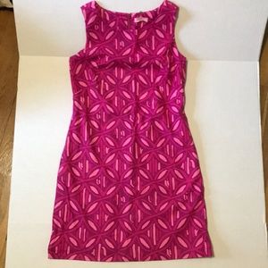 Lilly Pulitzer Shift Dress hot pink geometric